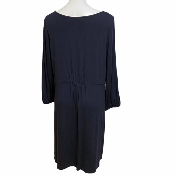 Boden Size 18 Long Navy Long Sleeve Scoop Neck Midi Dress - Picture 6 of 7
